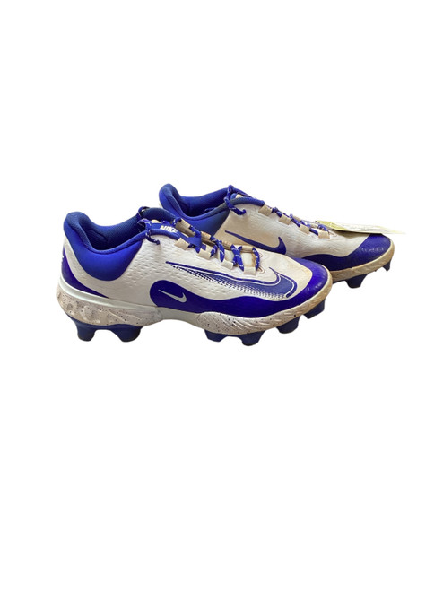Vist Large View of Product Image Which is Used Nike DIAMOND WHT/RYL 9.5 BB/SB Cleats White And Royal Blue Senior 9.5