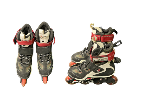 Vist Large View of Product Image Which is Used Fila ROLLERBLADES Senior Roller Quad Skates Black Senior 6.5