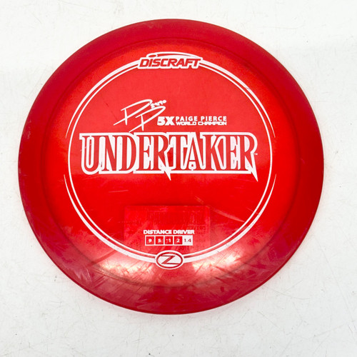 Vist Large View of Product Image Which is Used Discraft PAIGE PIERCE Z UNDERTAKER Disc Golf Driver Red 178g