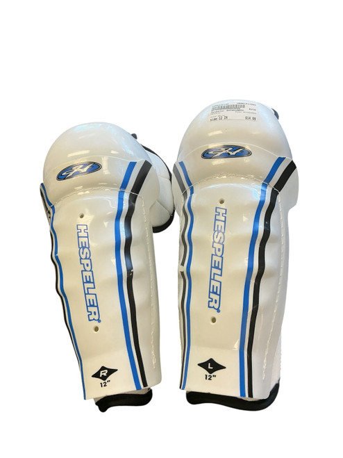 Vist Large View of Product Image Which is Used Hespeler SHINGUARDS Junior Shin Guards White 12"