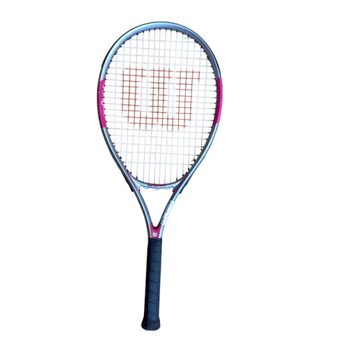 Vist Large View of Product Image Which is Used Wilson INTRIGUE Adult Tennis Racquet Pink 4 1/4"