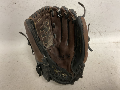 Vist Large View of Product Image Which is Used Rawlings Playmaker Series PM105RB Baseball Glove RH Throw Black And Tan 10 1/2"