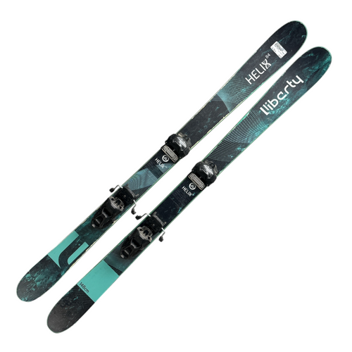 Vist Large View of Product Image Which is Used LIBERTY HELIX Womens Downhill Skis with Bindings Teal 150 cm