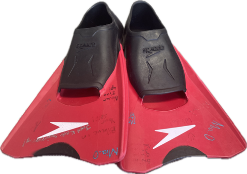 Vist Large View of Product Image Which is Used Speedo FIN RD/BK Water Swim Accessory