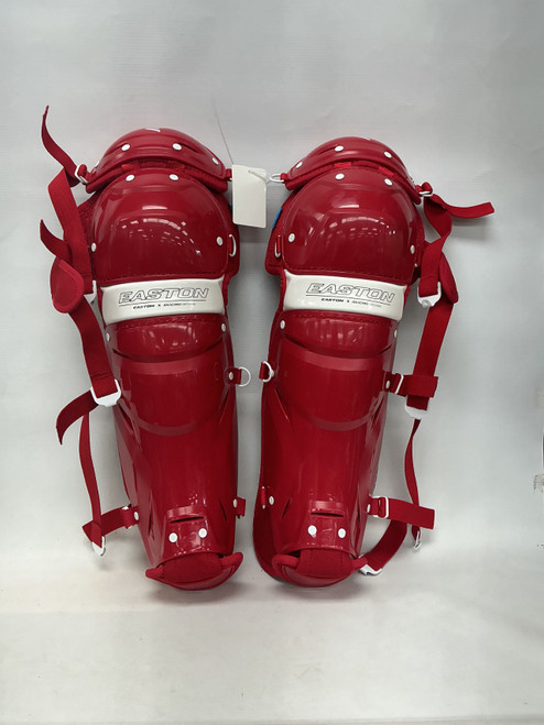 Vist Large View of Product Image Which is New Easton JEN SCHRO THE VERY BEST Catchers Leg Guards Red Senior Large