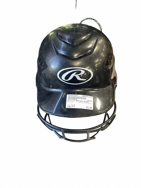 Vist Large View of Product Image Which is Used Rawlings BATTING HELMET Batting Helmet w/Mask Black S/M