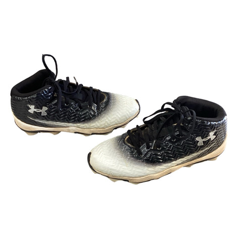Vist Large View of Product Image Which is Used Under Armour Adult FB Cleats Black And White Senior 8