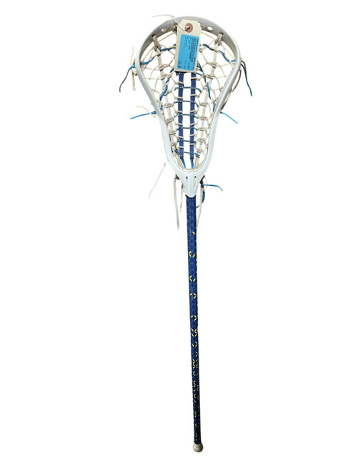 Vist Large View of Product Image Which is Used Brine 6065 Womens Complete Lacrosse Stick Navy Blue/White, full length view