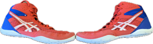 Vist Large View of Product Image Which is Used Asics Wrestling Shoes Red Junior 04.5
