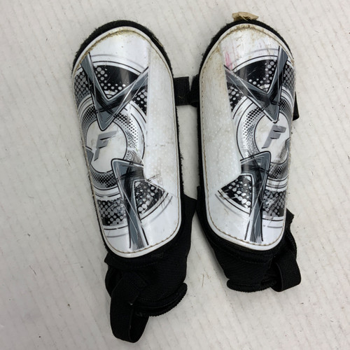 Vist Large View of Product Image Which is Used Franklin Soccer Shin Guards Youth White Youth
