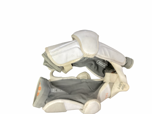 Vist Large View of Product Image Which is Used Warrior BURN ARM GUARDS Lacrosse Arm Pads/Guards White MD