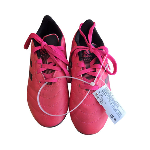 Vist Large View of Product Image Which is Used Adidas JR SZ 1 SOCCER CLEATS Soccer Cleats Neon Pink Junior 01
