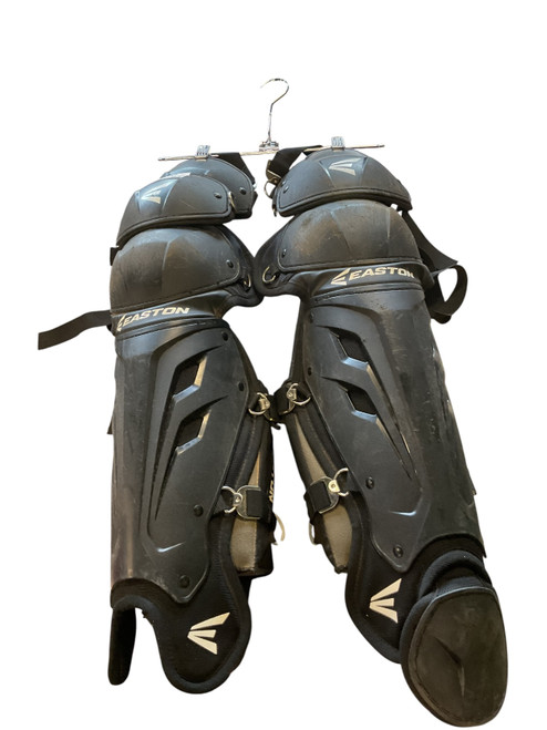 Vist Large View of Product Image Which is Used Easton SHIN GUARDS Catchers Leg Guards Black Intermed