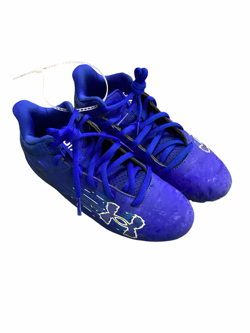 Vist Large View of Product Image Which is Used Under Armour Jr FB Cleats Royal Blue Junior 02.5