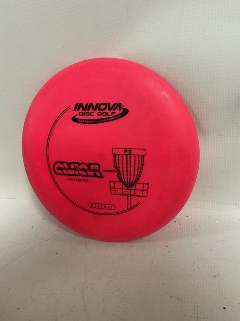 Vist Large View of Product Image Which is Used Innova DX X OUT LEOPARD Disc Golf Driver Red
