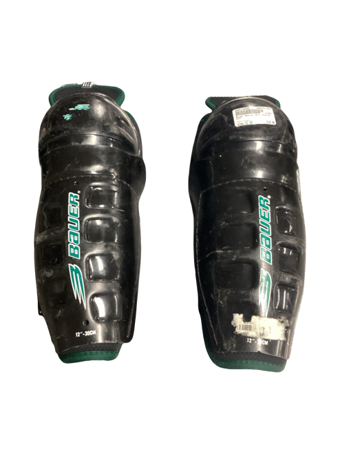 Vist Large View of Product Image Which is Used Bauer Senior Shin Guards Black 12"