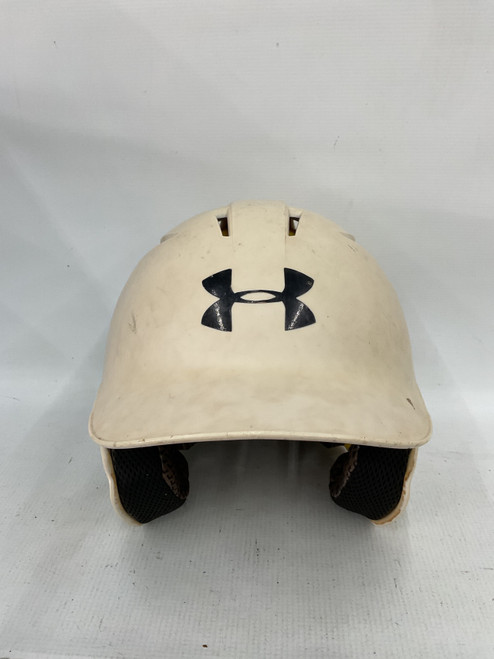 Vist Large View of Product Image Which is Used Under Armour WHITE BB/SB HELMET Batting Helmet No Mask White SM