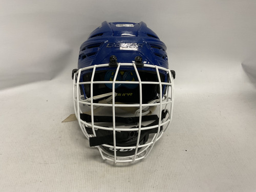 Vist Large View of Product Image Which is Used Bauer RE-AKT 150S Helmet Cage Combo Royal Blue SM