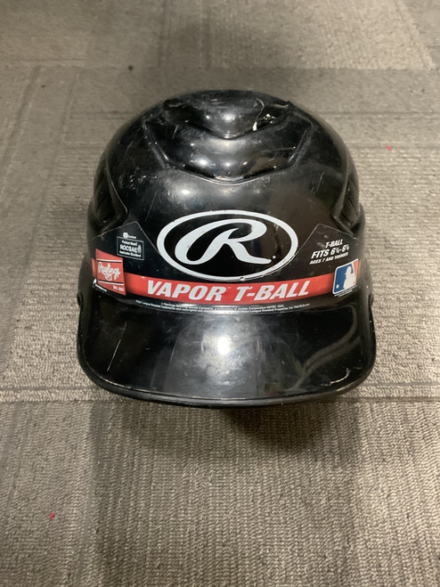 Vist Large View of Product Image Which is Used Rawlings VAPOR T BALL Batting Helmet No Mask Black S/M