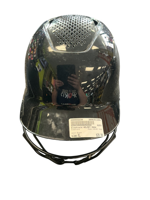 Vist Large View of Product Image Which is Used Evoshield HELMET MASK Batting Helmet w/Mask Black XL