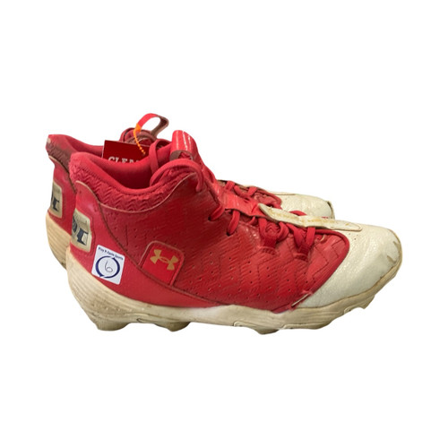 Vist Large View of Product Image Which is Used, Under, Armour, BH, BB/SB, Cleats, Red, Youth, 06.0