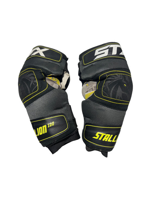 Vist Large View of Product Image Which is Used STX STALLOIN 100 Lacrosse Arm Pads/Guards Black MD