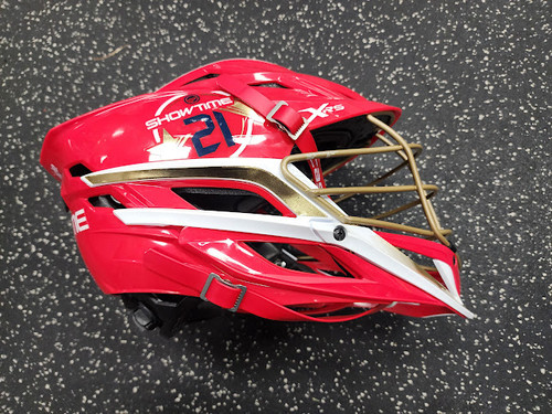Vist Large View of Product Image Which is Used Cascade XRS Lacrosse Helmet Red One Size