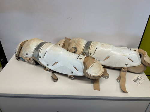 Vist Large View of Product Image Which is Used Easton EASTON SHIN GUARDS Catchers Leg Guards White Junior