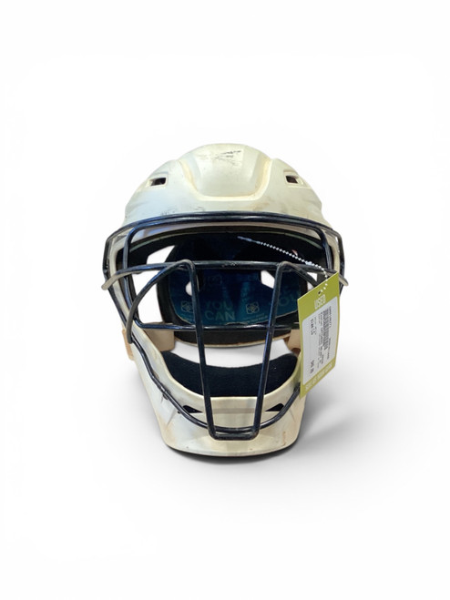 Vist Large View of Product Image Which is Used Easton CATCHERS HELMET W/ CHIN Catchers Helmet w/Mask White LG