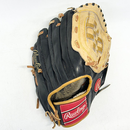 Vist Large View of Product Image Which is Used Rawlings MAC 70Y BB/SB Glove RH Throw Black And Natural 11"