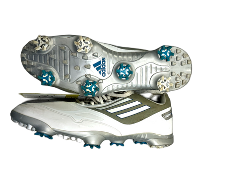 Vist Large View of Product Image Which is Used Adidas Mens Golf Shoes White Senior 10
