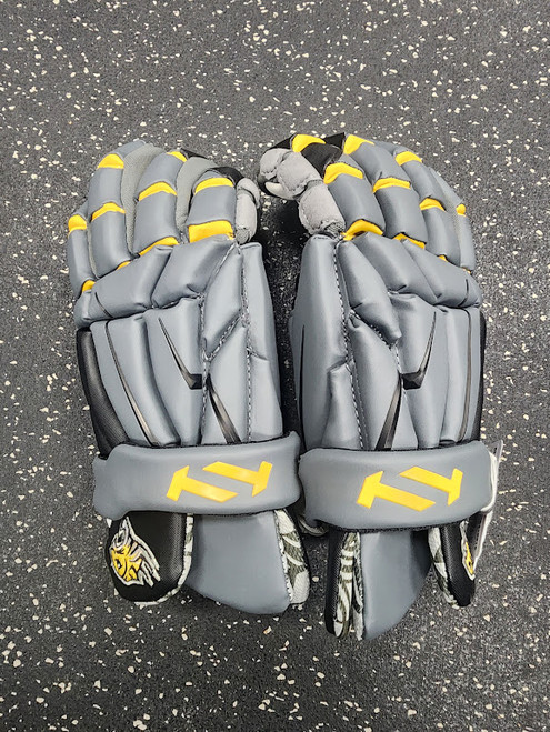 Vist Large View of Product Image Which is Used N1X TOWSON TEAM GLOVES Lacrosse Gloves Mens Grey 13"