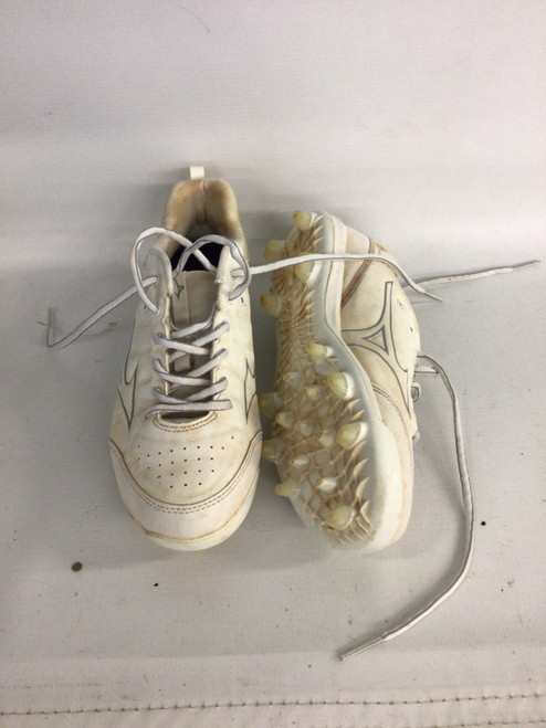 Vist Large View of Product Image Which is Used Mizuno SOFTBALL CLEATS BB/SB Cleats White Senior 8.5