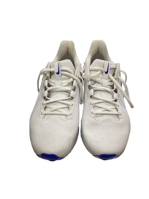 Vist Large View of Product Image Which is Used Nike REACT Womens Golf Shoes Silver/White/Royal Senior 12