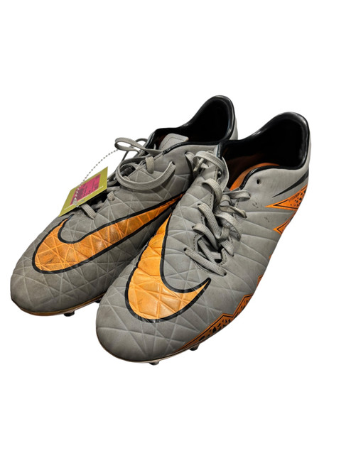 Vist Large View of Product Image Which is Used Nike Soccer Cleats Charcoal And Orange Senior 9.5