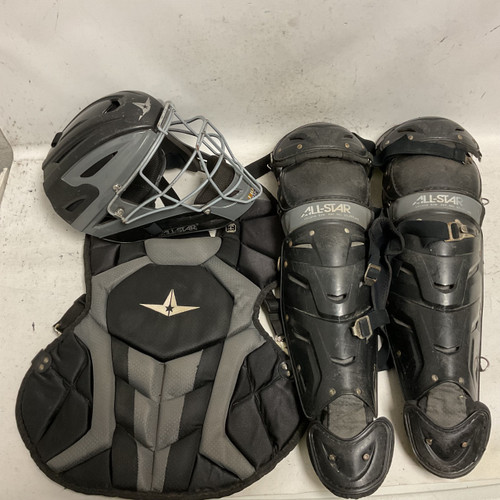 Vist Large View of Product Image Which is Used All-Star SYSTEM 7 12-16 Catcher's Set Black And Grey Intermediate