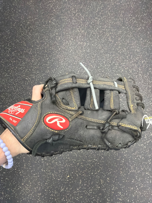 Vist Large View of Product Image Which is Used Rawlings RFBMB BB/SB First Base RH Throw Black 12 1/2"