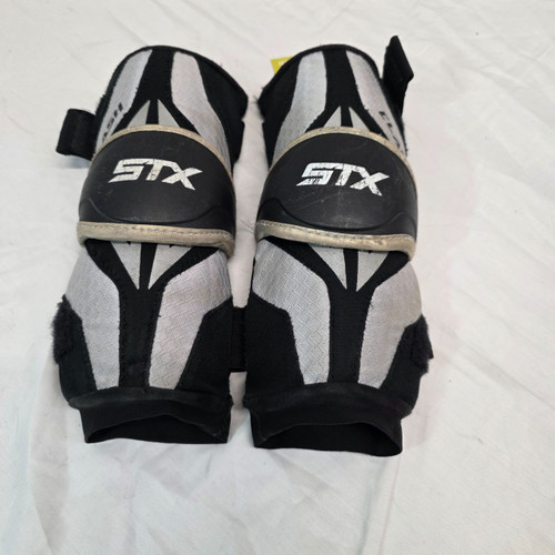 Vist Large View of Product Image Which is Used STX CLASH JR LAX ARM PADS Lacrosse Arm Pads/Guards Black SM