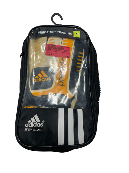 Vist Large View of Product Image Which is Used Adidas PREDATOR TRAINING Soccer Goalie Gloves Black And Orange 9