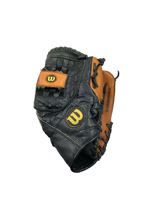Vist Large View of Product Image Which is Used Wilson 12 INCH A350 BB/SB Glove RH Throw Brown And Black 12"