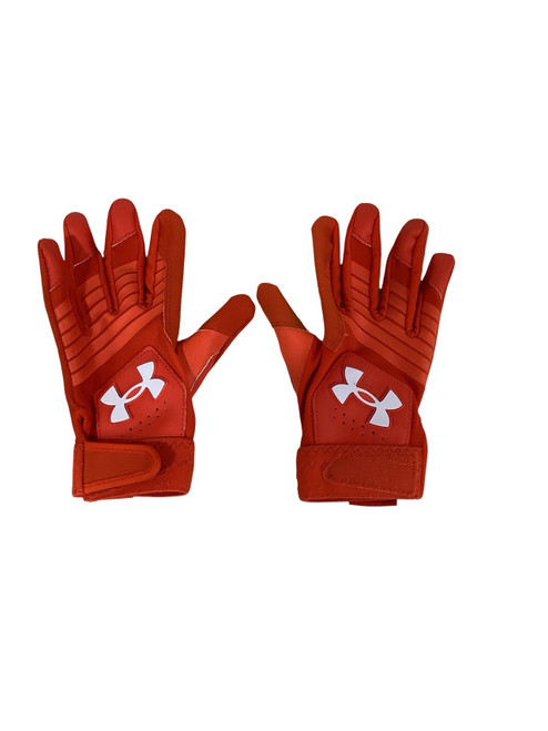 Vist Large View of Product Image Which is Used Under Armour BB/SB Batting Gloves Red Youth