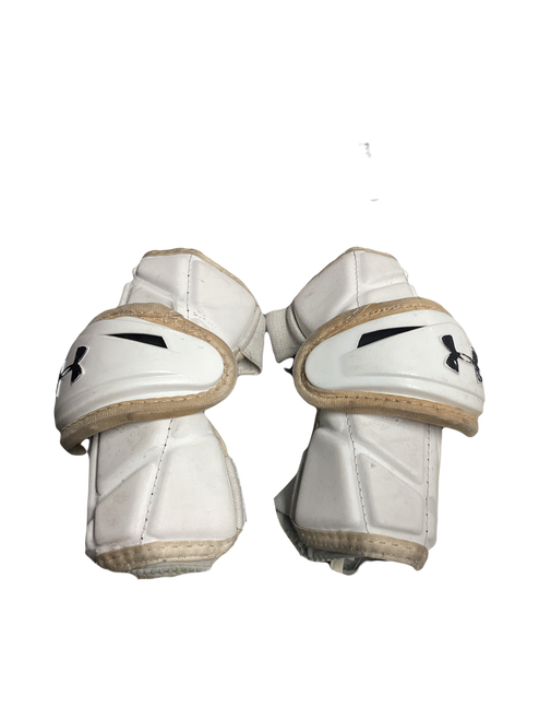 Vist Large View of Product Image Which is Used Under Armour ARM PADS Lacrosse Arm Pads/Guards White MD