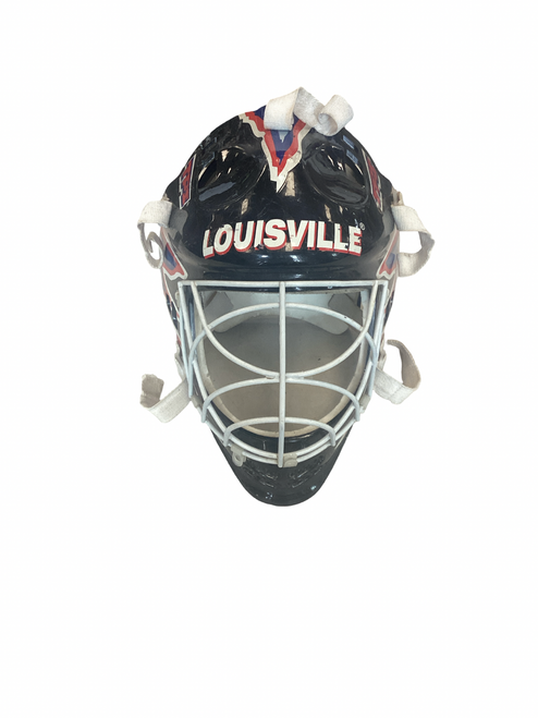 Vist Large View of Product Image Which is LOUISVILLE STREET HOCKEY GOALIE MASK St Hcky Goalie Helmet Yth Brown MD