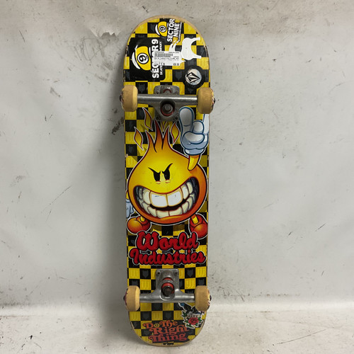 Vist Large View of Product Image Which is Used World Industries FLAME BOY Complete Skateboard Yellow 7 1/2"