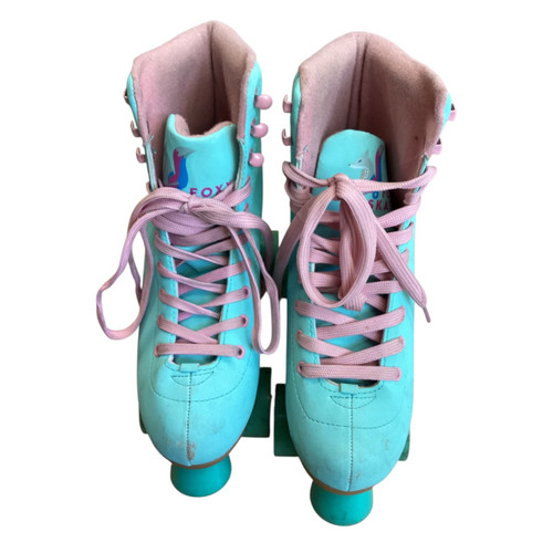 Vist Large View of Product Image Which is Used FOXY SKATES Senior Roller Quad Skates Carolina Blue Senior 8