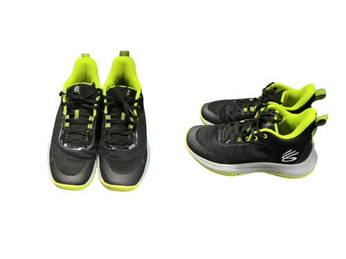 Vist Large View of Product Image Which is Used Under Armour CURRY 3Z6 Basketball Shoes W Black And Neon Green Senior 8.5