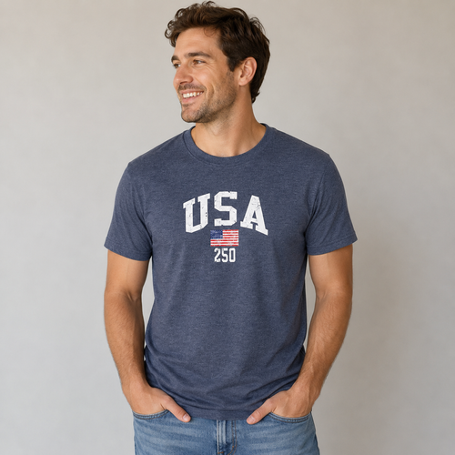 Vist Large View of Product Image Which is New USA 250 TEE - Mens Small



District Perfect Tri Blend Tee with USA logo!