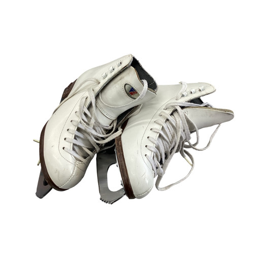 Vist Large View of Product Image Which is Used Riedell JR FIGURE SKATES Girls Figure Skate White Junior 03.5