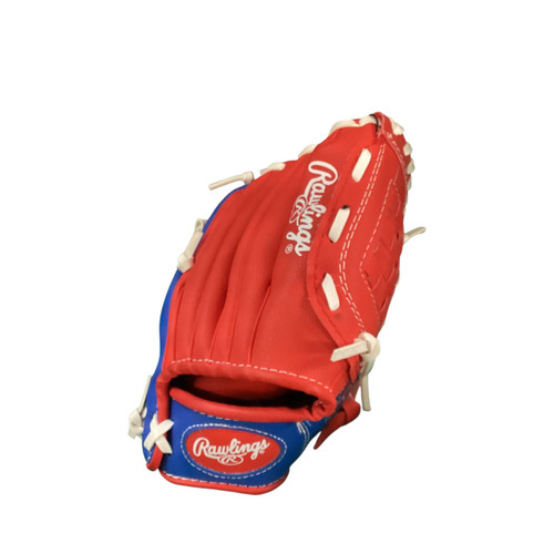 Vist Large View of Product Image Which is Used Rawlings PLAYERS SERIES BB/SB Glove T-ball Royal Blue And Red 9"