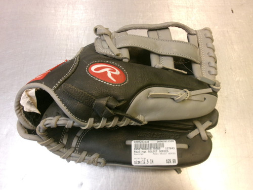 Vist Large View of Product Image Which is Used Rawlings SELECT SERIES BB/SB Glove RH Throw Grey 12 1/2"